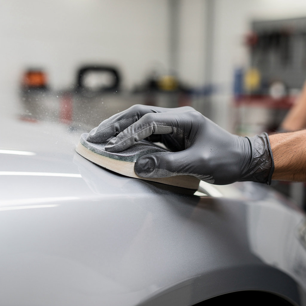 Tito's Body Shop San Diego technician performing a quality check during the auto body repair process